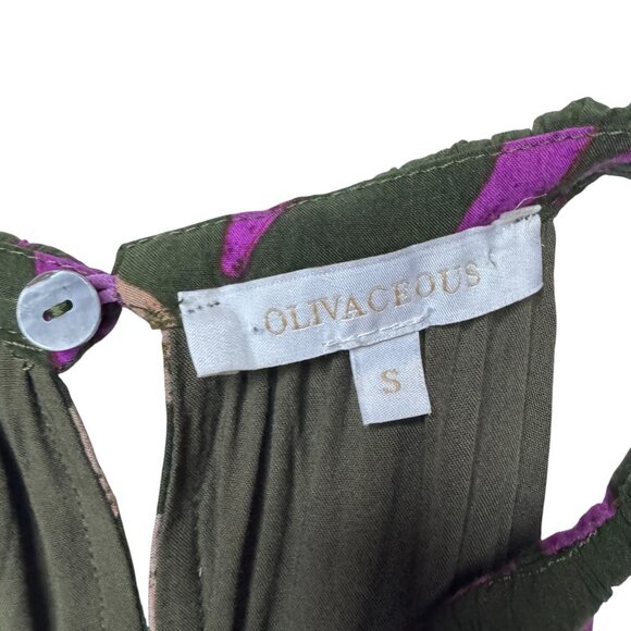 OLIVACEOUS Fall Floral Maxi Dress Sleeveless Women's Small Boho EUC Brown Purple - Picture 8 of 10